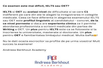 Ce examen este mai dificil, IELTS sau OET?