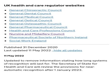 Guvernul britanic nu s-a decis daca recunoaste calificarile medicale europene